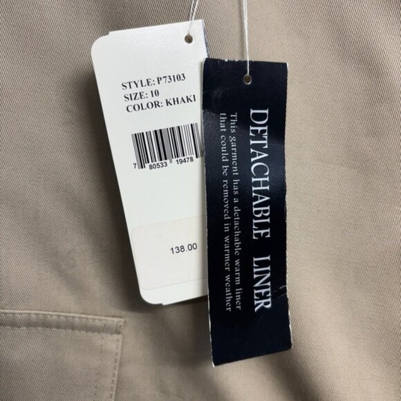 NWT Pendleton Double Breasted Trench Coat Cream Tan 10 Women's Lined Longline - Picture 4 of 9